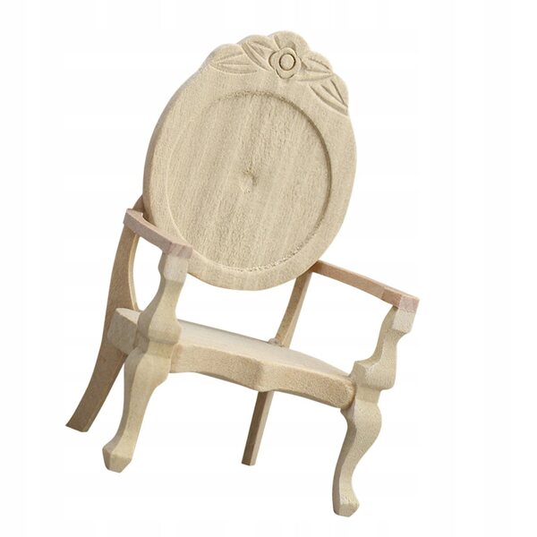 Fotel in legno intagliato per casa delle bambole 1:12 - decorazione vintage