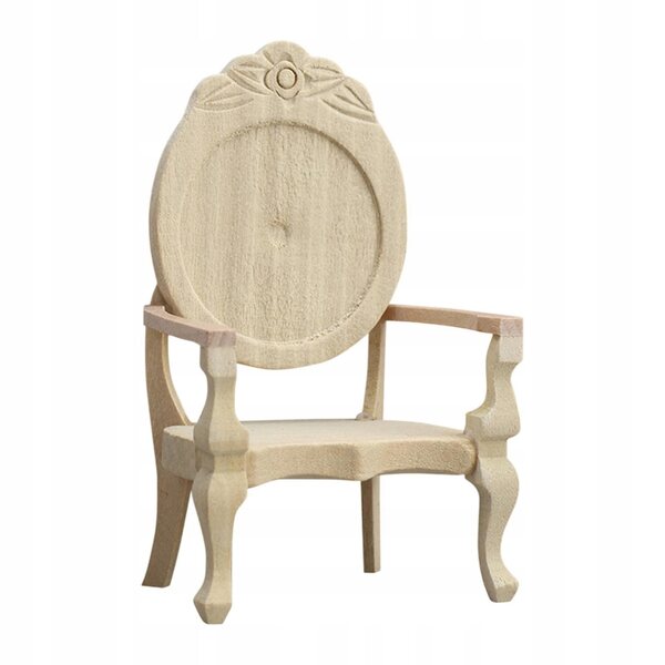 Fotel in legno intagliato per casa delle bambole 1:12 - decorazione vintage