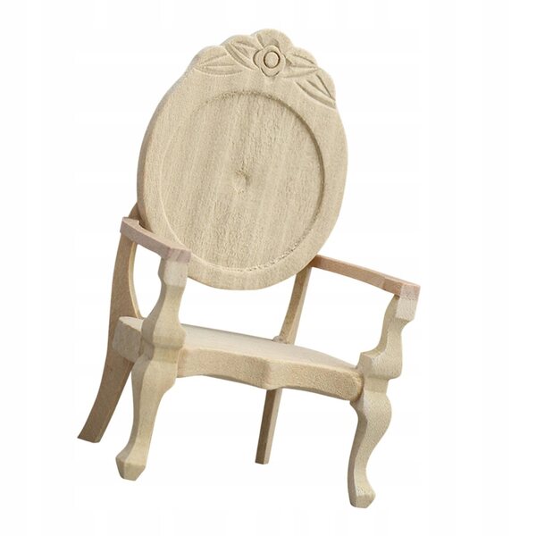 Fotel in legno intagliato per casa delle bambole 1:12 - decorazione vintage