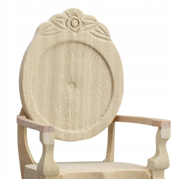 Fotel in legno intagliato per casa delle bambole 1:12 - decorazione vintage