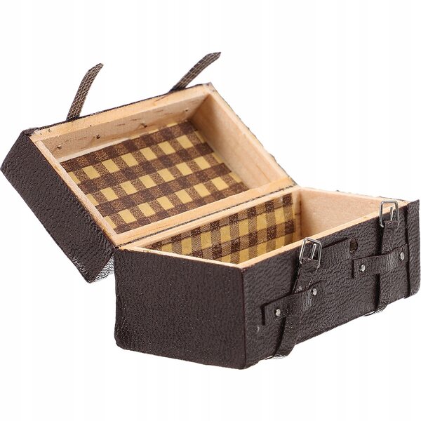 Brauner Mini-Holzkoffer für Dekorationen und kreatives Spielen für Kinder