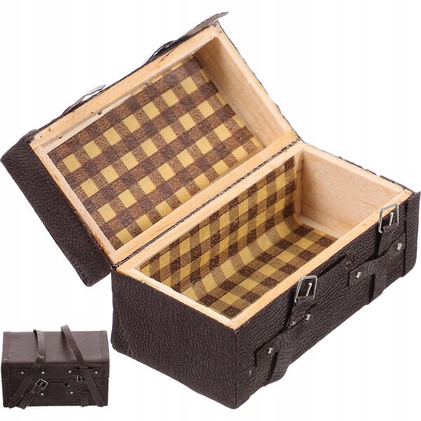 Brauner Mini-Holzkoffer für Dekorationen und kreatives Spielen für Kinder