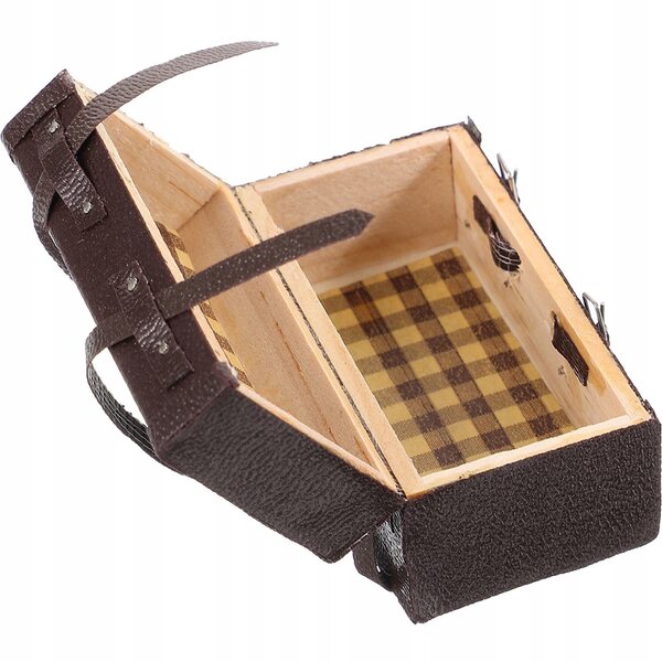 Brauner Mini-Holzkoffer für Dekorationen und kreatives Spielen für Kinder