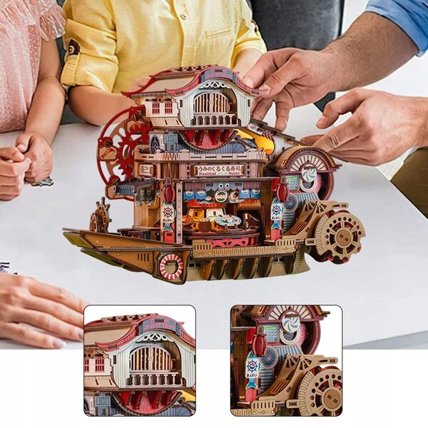 DIY-Set Miniatur-Seehaus-Sushi-Boot aus MDF-Holz mit Zubehör