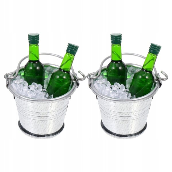 Miniatuur ijsemmer en bierflessenset voor poppenhuis