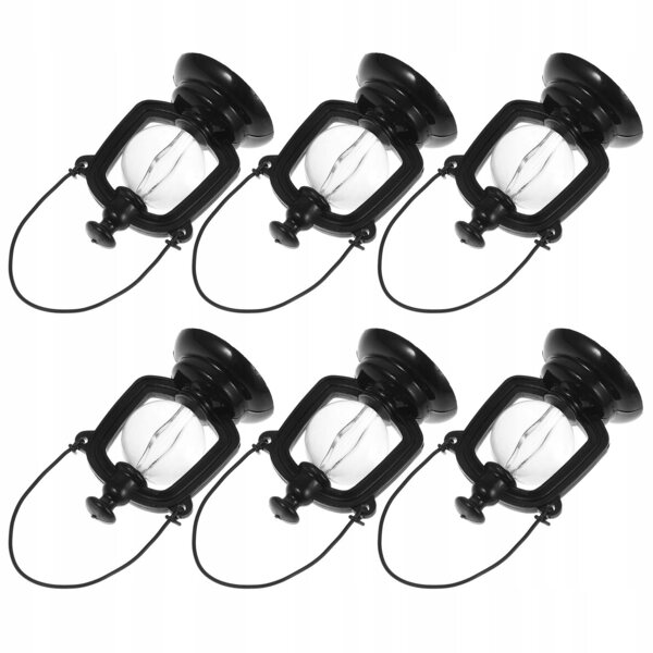 Set 6 Mini Lampade a Petrolio Decorative Retro in PP per Case delle Bambole
