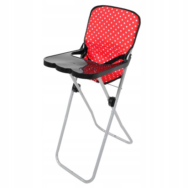 Sedia da pappa per bambole rossa, leggera e portatile