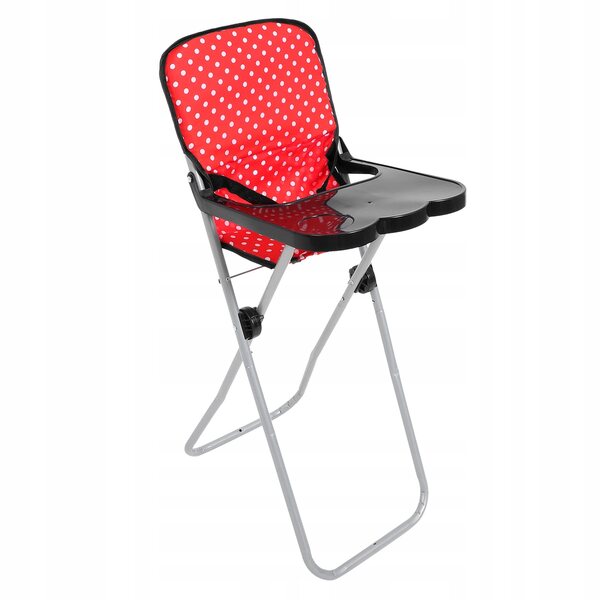 Sedia da pappa per bambole rossa, leggera e portatile