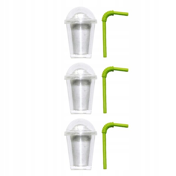 Set 3 mini tazze per tè al latte in ABS decorazione per casa delle bambole