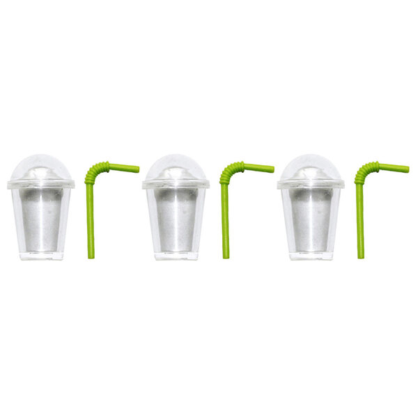 Set 3 mini tazze per tè al latte in ABS decorazione per casa delle bambole