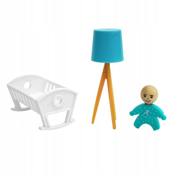 Mini-Möbelset: Realistisches und widerstandsfähiges Bett und Lampe für das Puppenhaus