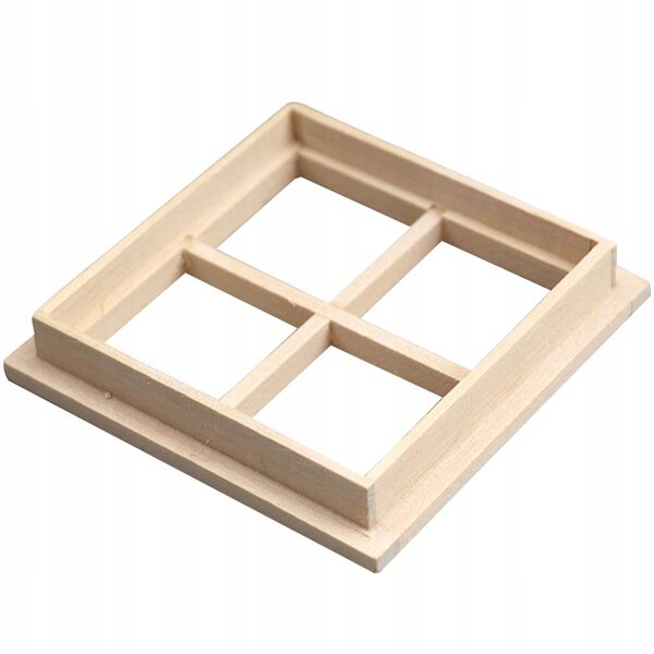 Holzfenster für Puppenhaus - Mini-Dekoration grün 7x7 cm
