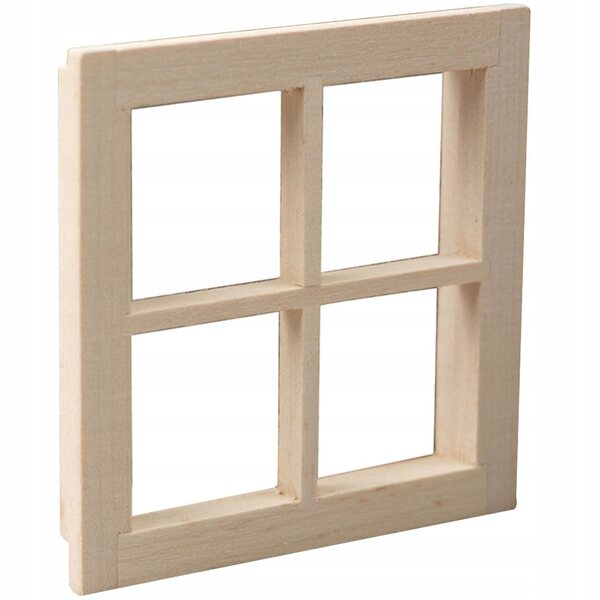 Holzfenster für Puppenhaus - Mini-Dekoration grün 7x7 cm