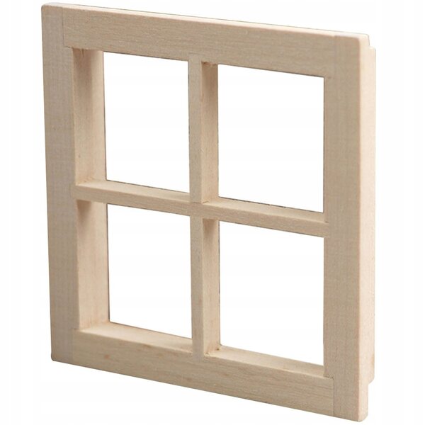 Holzfenster für Puppenhaus - Mini-Dekoration grün 7x7 cm