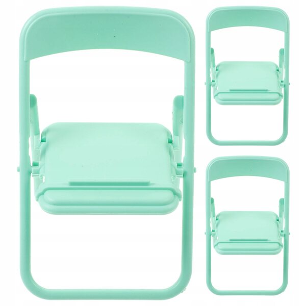 Set 3 Sedie Miniature Pieghevoli in Plastica Verde per Casa delle Bambole