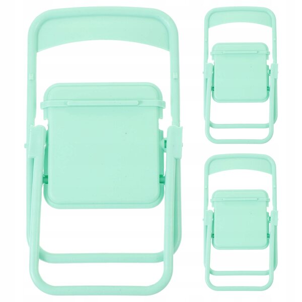 Set 3 Sedie Miniature Pieghevoli in Plastica Verde per Casa delle Bambole