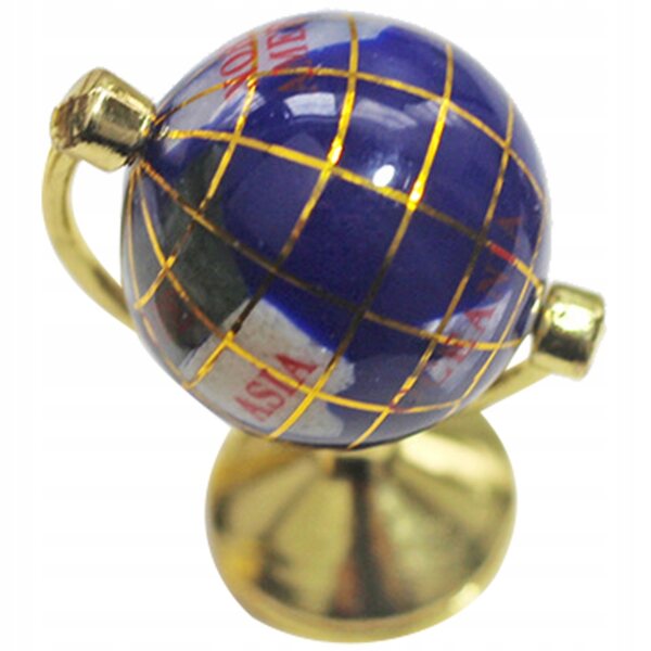 Mini Globus Decorativo in Metallo e Resina per Miniature e Case delle Bambole