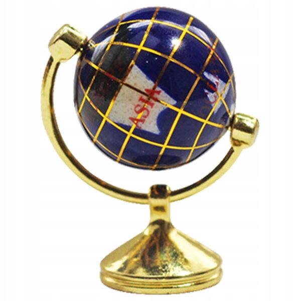 Mini Globus Decorativo in Metallo e Resina per Miniature e Case delle Bambole