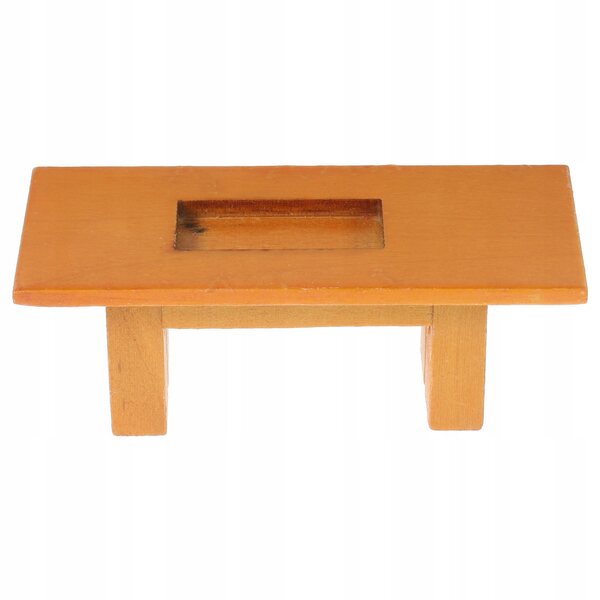 Mini Tavolino in Legno Arancione per Casa delle Bambole, Decorazione Realistica