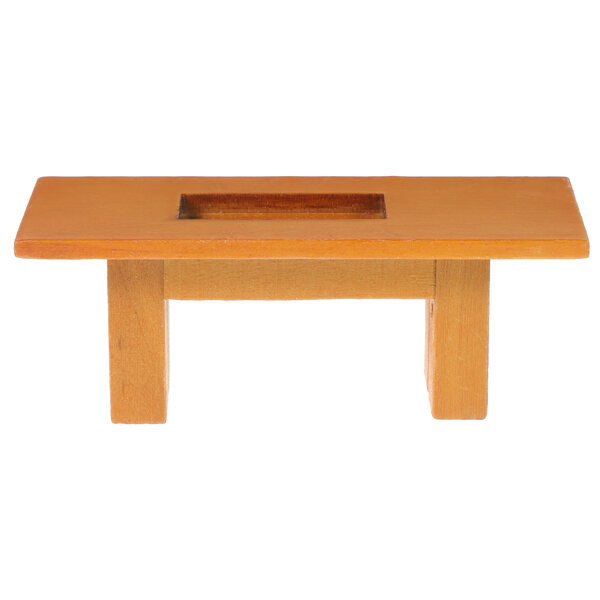 Mini Tavolino in Legno Arancione per Casa delle Bambole, Decorazione Realistica