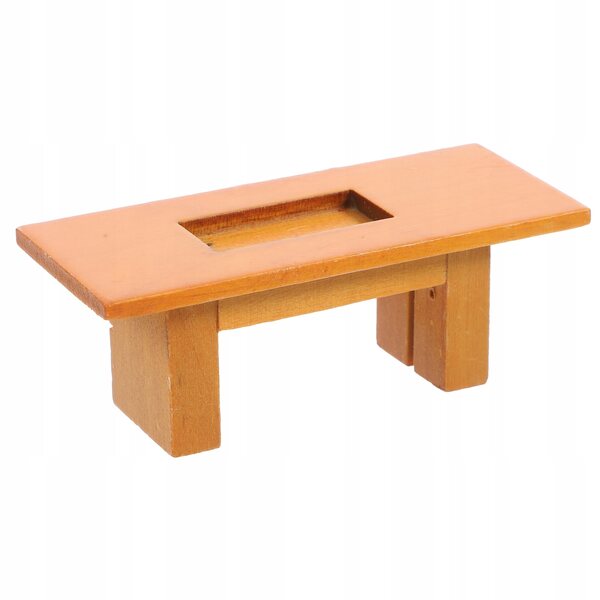 Mini Tavolino in Legno Arancione per Casa delle Bambole, Decorazione Realistica