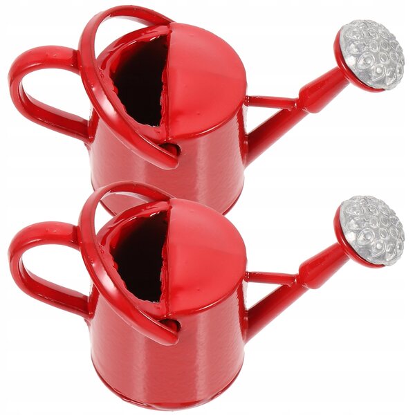 Miniature annaffiatoi rossi per bambini, set da 2 pezzi resistenti e decorativi