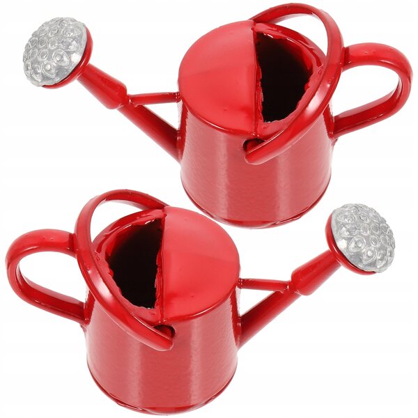 Miniature annaffiatoi rossi per bambini, set da 2 pezzi resistenti e decorativi