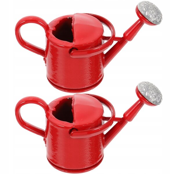 Miniature annaffiatoi rossi per bambini, set da 2 pezzi resistenti e decorativi