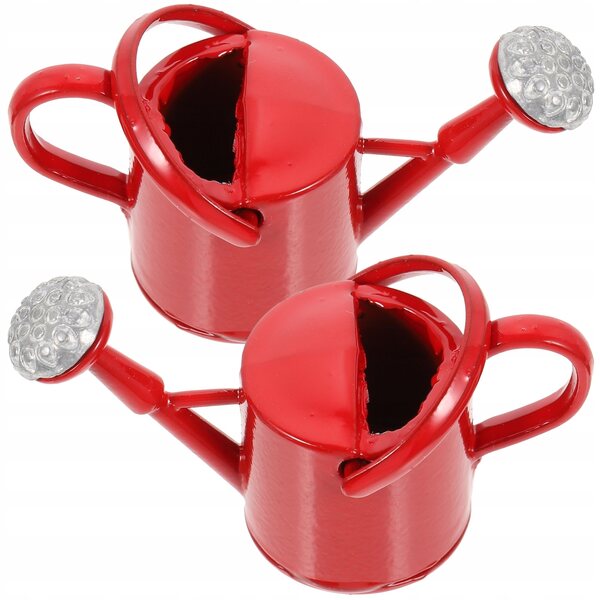 Miniature annaffiatoi rossi per bambini, set da 2 pezzi resistenti e decorativi