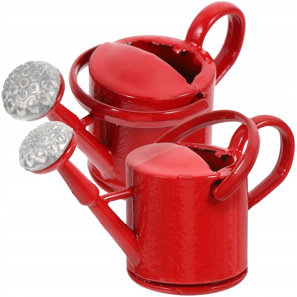 Miniature annaffiatoi rossi per bambini, set da 2 pezzi resistenti e decorativi