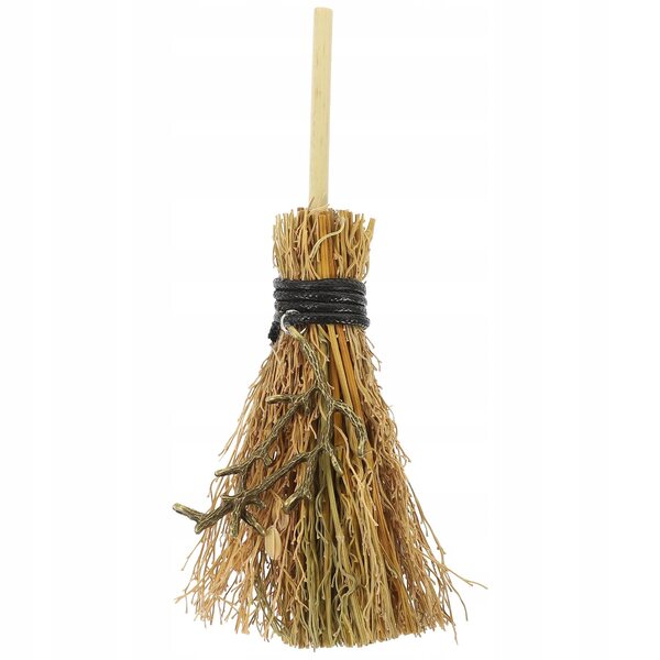 Decorazione a forma di scopa strega vintage per casa e auto 15x3 cm