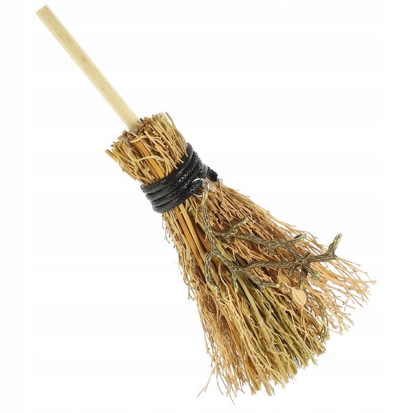 Decorazione a forma di scopa strega vintage per casa e auto 15x3 cm
