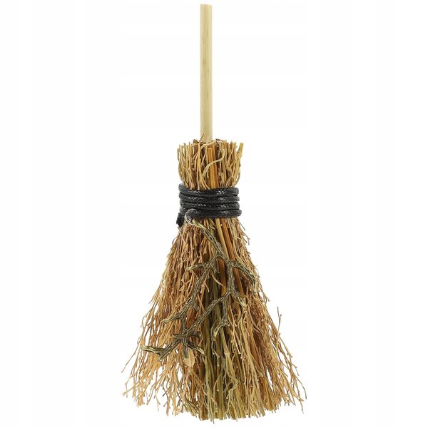 Decorazione a forma di scopa strega vintage per casa e auto 15x3 cm