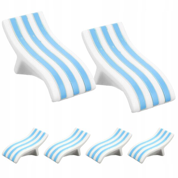 Set 6 Miniature Sedie da Spiaggia in Resina per Casa delle Bambole Bambini