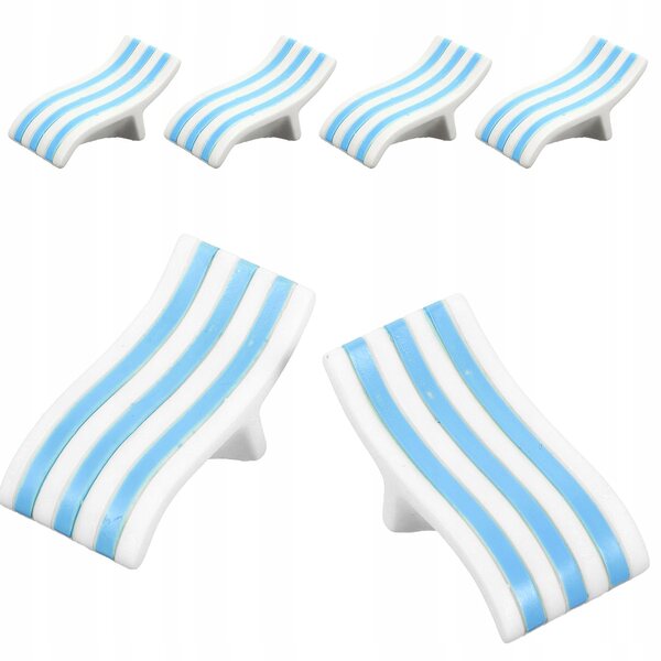 Set 6 Miniature Sedie da Spiaggia in Resina per Casa delle Bambole Bambini