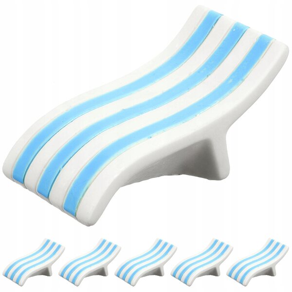 Set 6 Miniature Sedie da Spiaggia in Resina per Casa delle Bambole Bambini