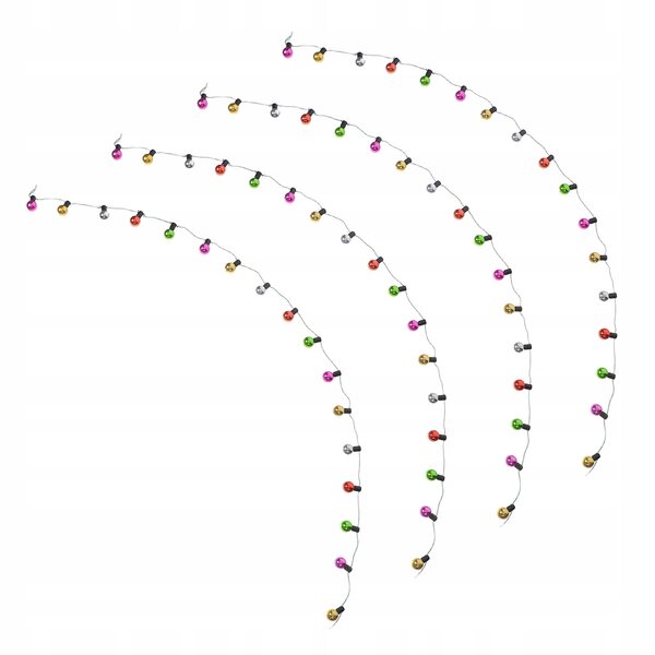 Mini catena luminosa con 4 luci multicolore per decorazioni natalizie compatte