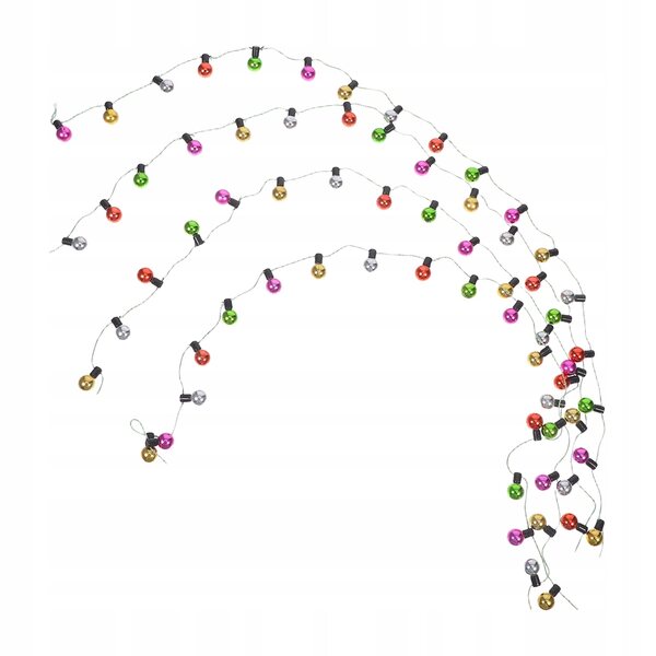 Mini catena luminosa con 4 luci multicolore per decorazioni natalizie compatte