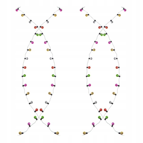 Mini catena luminosa con 4 luci multicolore per decorazioni natalizie compatte