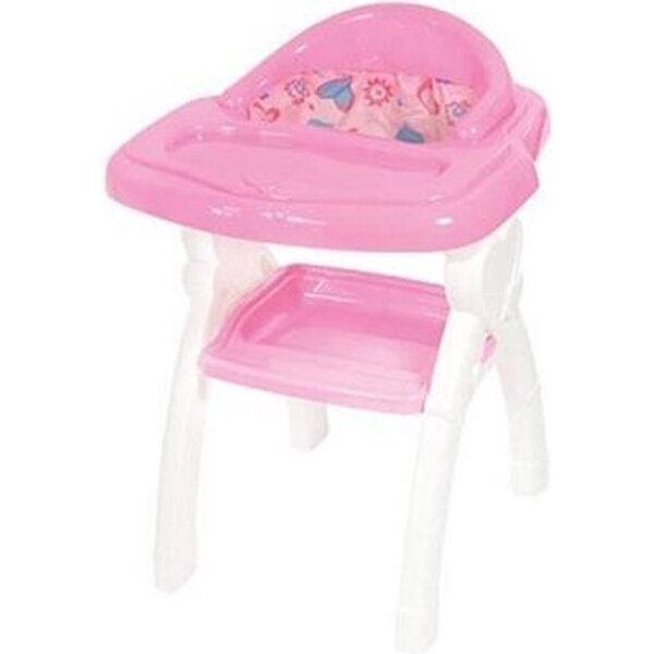 Hochstuhl für Puppen 44 cm rosa und weiß aus Toi-Toys-Kunststoff