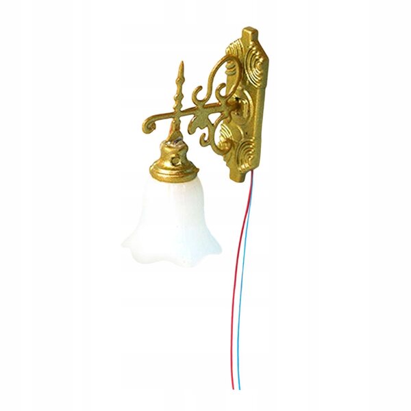 Lampa a muro scala 1:87 HO con luce LED calda per modellismo e scenografie