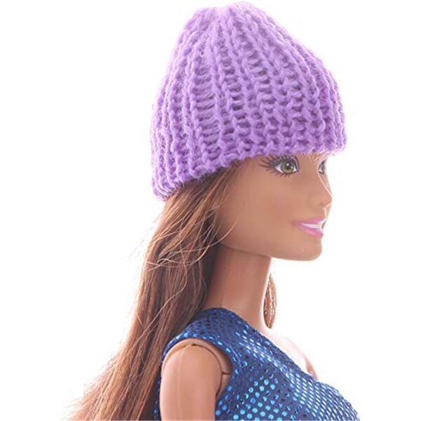 Berretto Viola a Maglia per Bambole da 30 cm, Accessorio Casual Perfetto