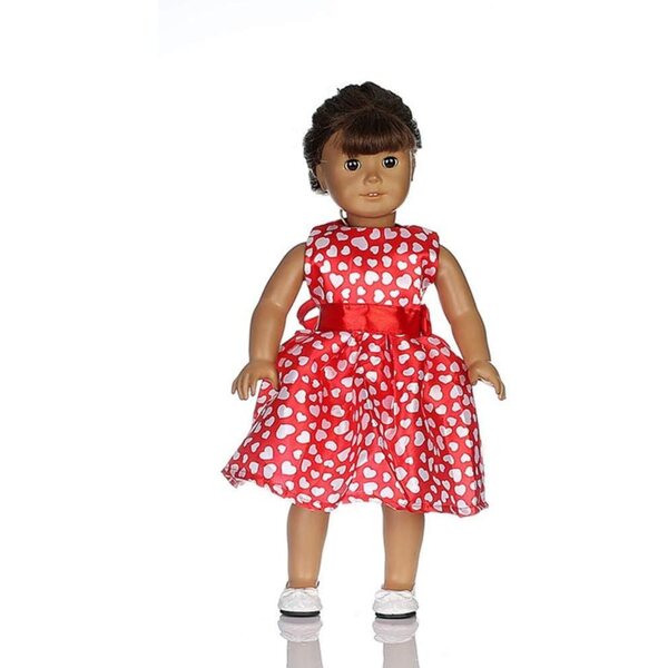Lässiges Outfit für 46-cm-Puppe mit Herzdruck, Rock für 18-Zoll-Puppe