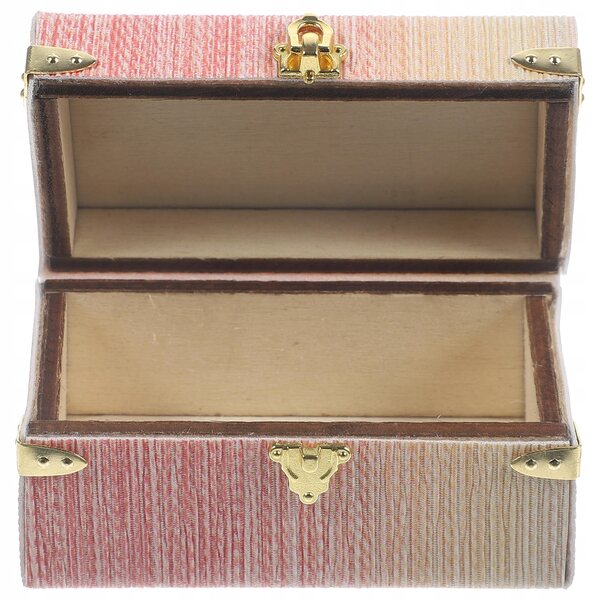 Eleganter Mini-Vintage-Koffer aus Holz und Leder für das Puppenhaus