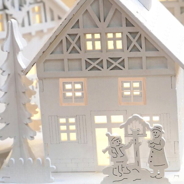 Set 4 Miniature Cornici per Finestre in Legno Beige per Case delle Bambole