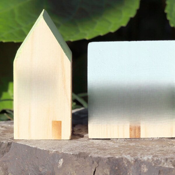 Set 4 Miniature Cornici per Finestre in Legno Beige per Case delle Bambole
