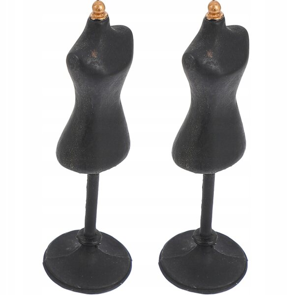 Mini Supporto Per Manichino Piccolo 2 pz. Resina nera: solida e durevole