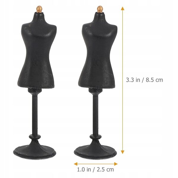 Mini Supporto Per Manichino Piccolo 2 pz. Resina nera: solida e durevole