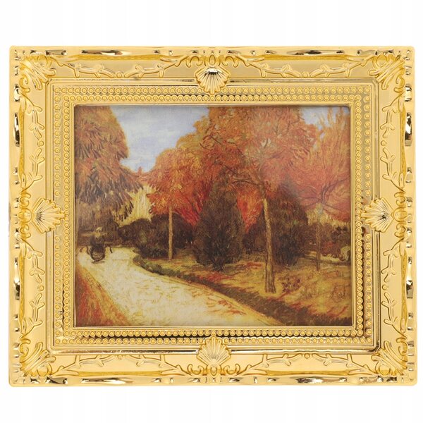 Mini quadro a olio realistico in resina con cornice per case delle bambole
