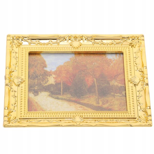 Mini quadro a olio realistico in resina con cornice per case delle bambole